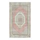 Tapis vintage turc Oushak fait main en laine et coton rose