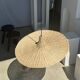 Large suspension, rattan luminaire in hat shape D:80cm