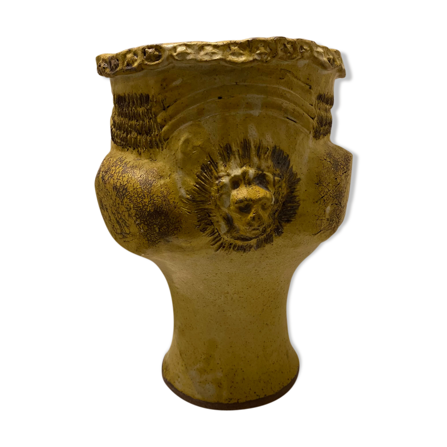 Vase en ceramique "lions" 1960