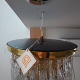 Cascading chandelier with wavy Murano crystals, 1970s