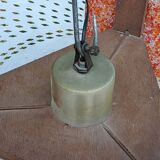 70s Scandinavian style chandelier in wood and orange granite resin 3 lights