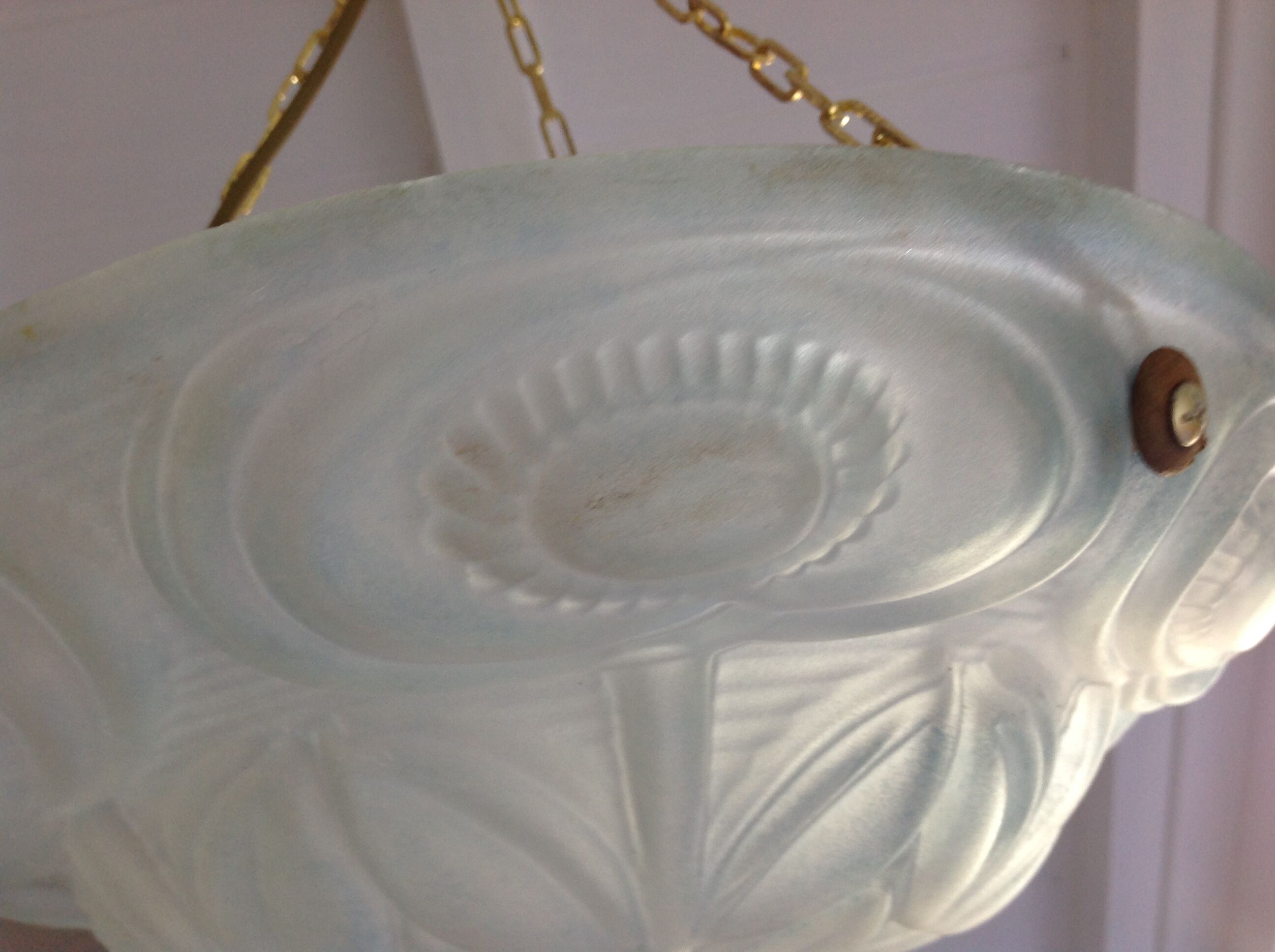 Suspension in glass art deco