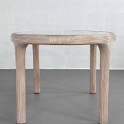 Oval table in marquetry of rattan and glass Vivai del Sud
