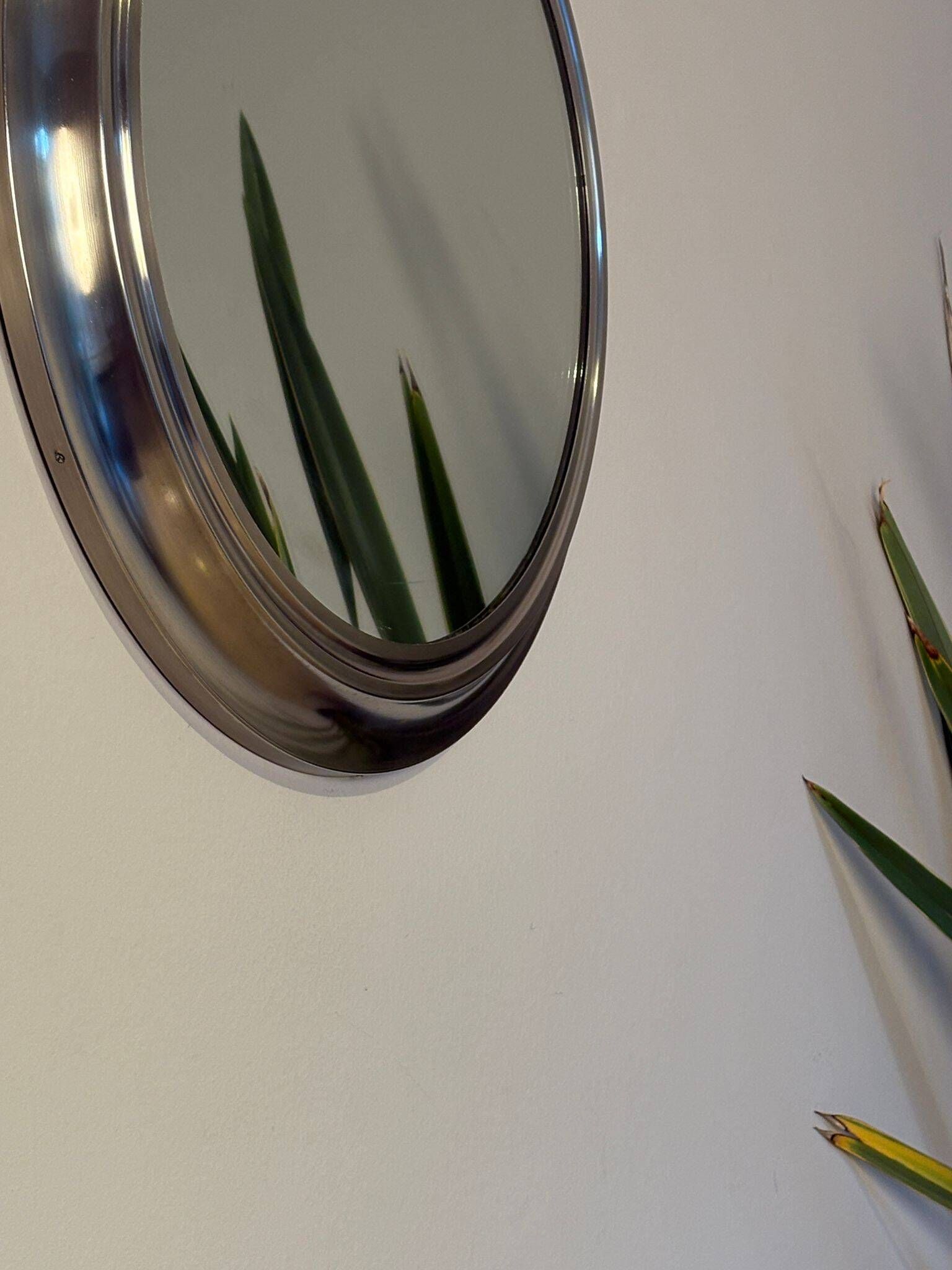 Round metal mirror, Italy 1970s