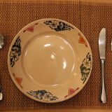 Old dessert plate in earthenware