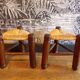 Pair of brutalist tripod stools