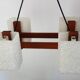 Scandinavian chandelier in perspex and teak from the 60s/70s.