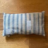 Pair of antique kilim style canvas cushions woven, patched and hand embroidered