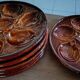 6 assiettes à huîtres en barbotine St Clément