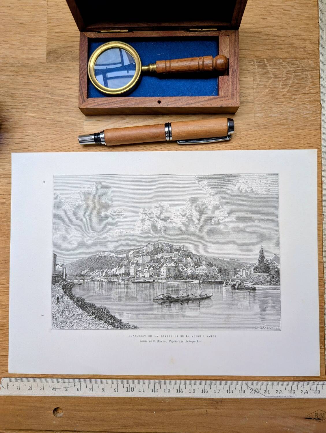 Namur, Belgium, Vintage engraving, 1879.