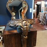 Console with mirror