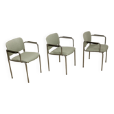Set of 3 tubular chairs in chromed steel, dating from 1970.Ref Amanda