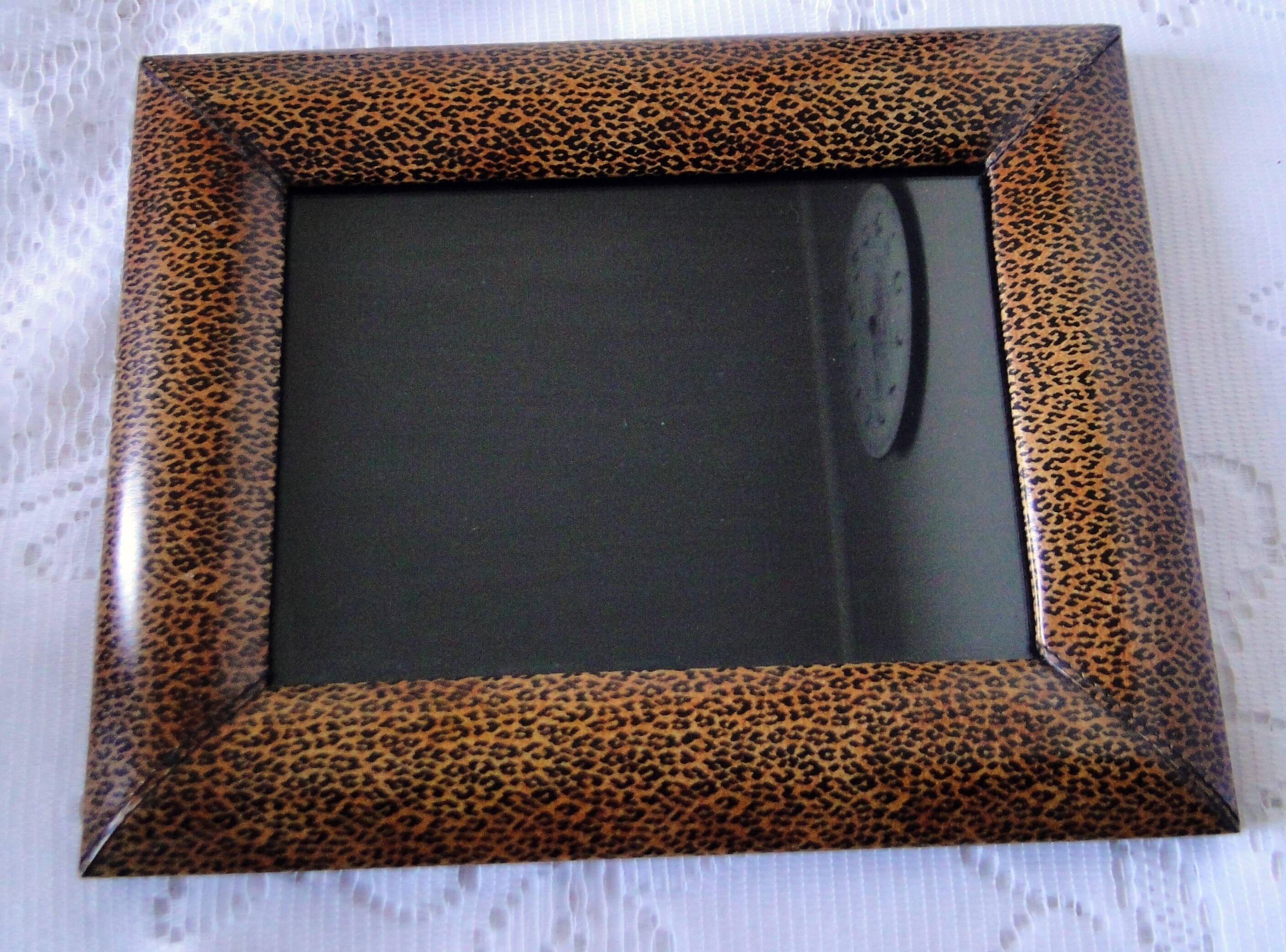 Antique photo holder frame to stand christian dior leopard style print