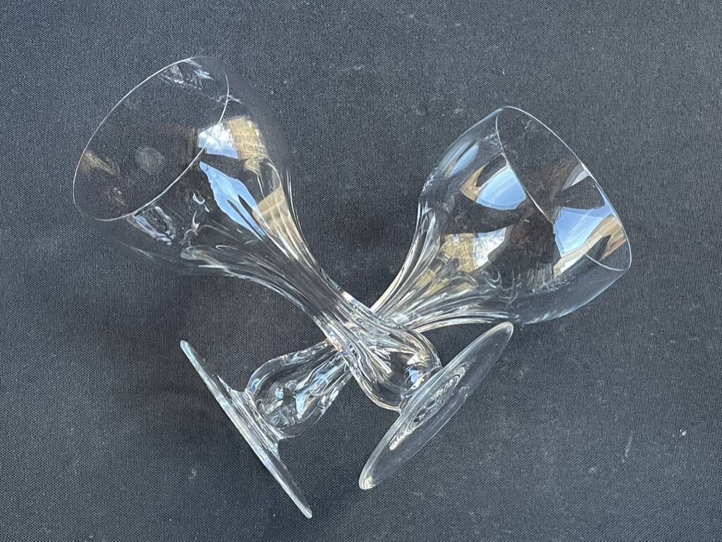 5 hollow foot champagne glasses – bayel cristallerie royale de champagne