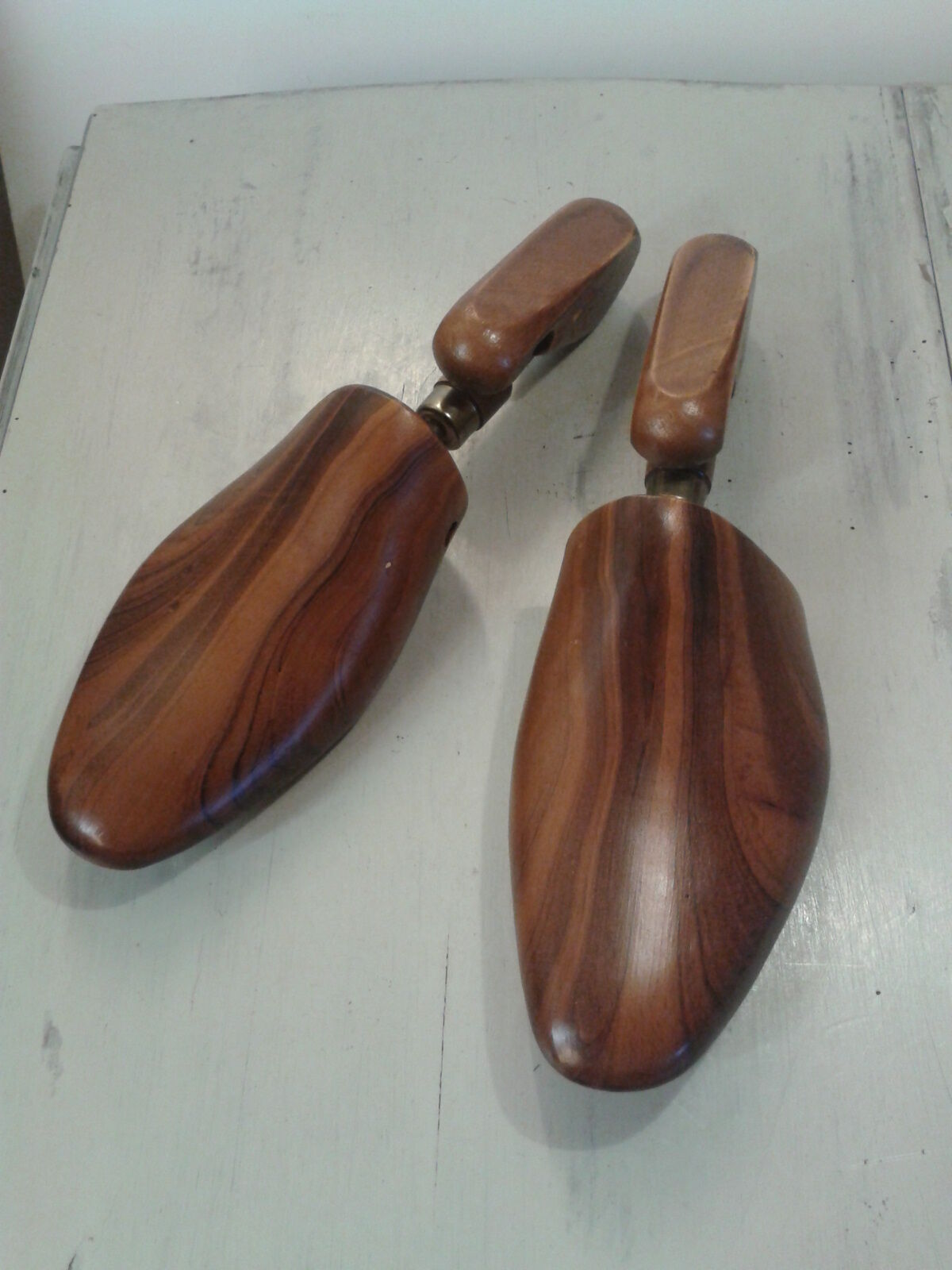 Pair wood and brass shoe