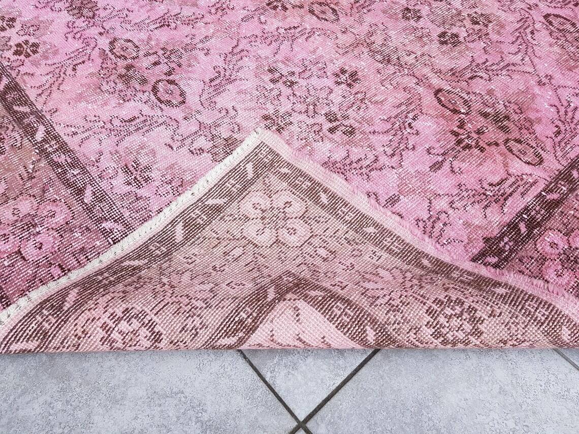 Oushak Turkish Pink Vintage Rug sku 1083
