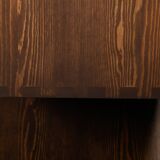 Gerrit Rietveld Zig Zag Chair is dark brown stained wood