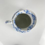 Chubby pitcher, old toilet jug KG Lunéville, blue flower pattern, late 19th to early 20th century.