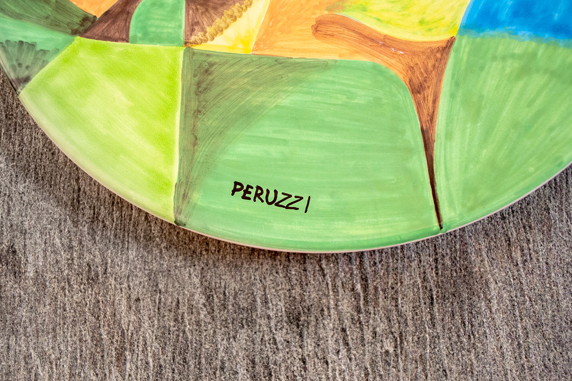 Decorative plate italia '90 connoisseur series by osvaldo peruzzi for consorzio ceramisti faenza it