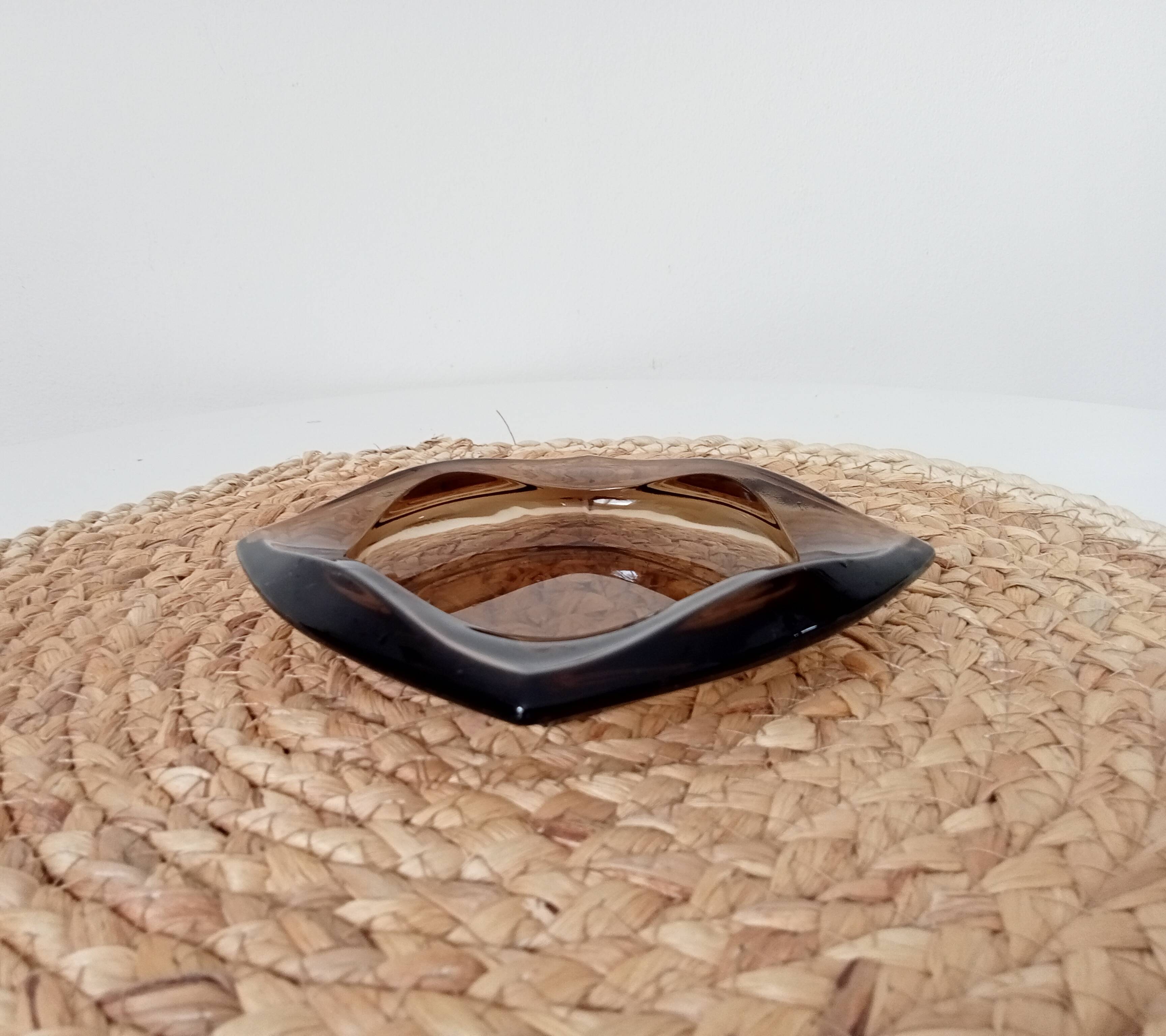 Vintage Luminarc smoked glass ashtray from the 60s