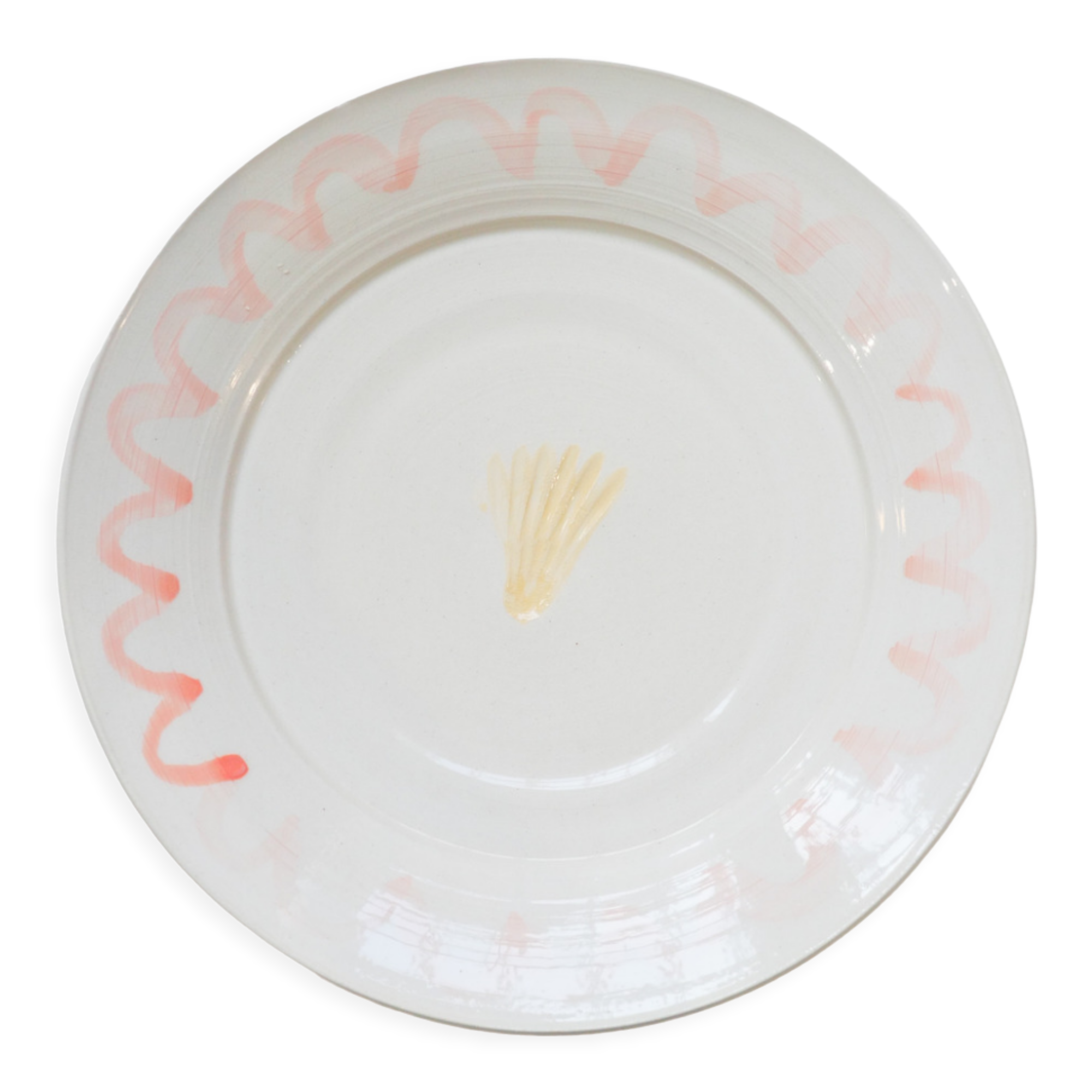 Red artisanal shellfish plate