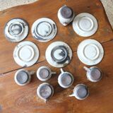 Stoneware coffee service signed Gustave Le Murier – 6 cups, 6 saucers