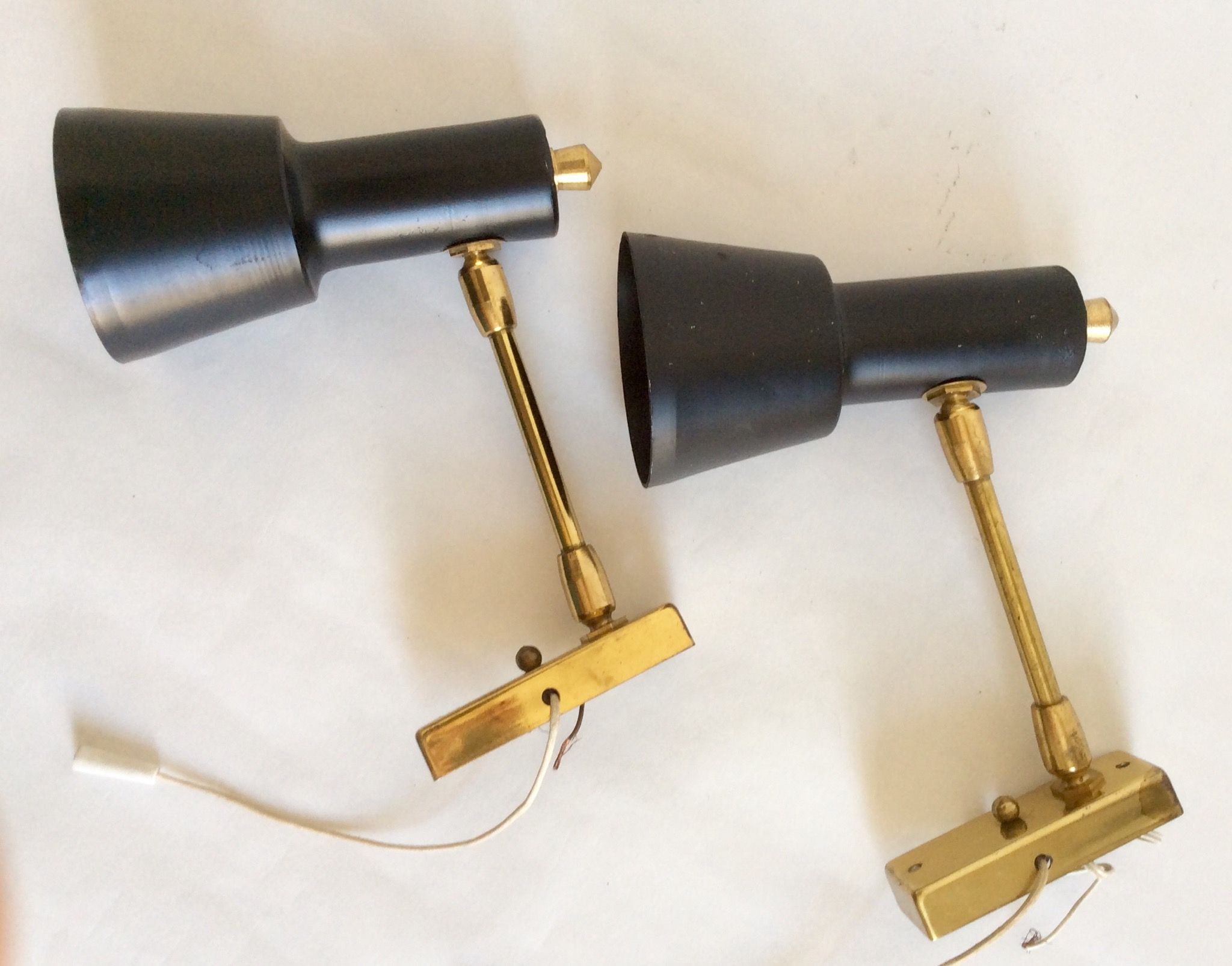 Pair of aluminor wall light France 50s/60s