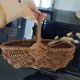 Old vintage rattan basket retro
