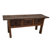 Table d'Appoint / Console Antique de Ferme Rustique Espagnole en Châtaignier, 18ème Siècle
