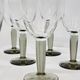 10 Bormioli Rocco Vintage Crystal Wine Glasses with Grooved Grey Stem