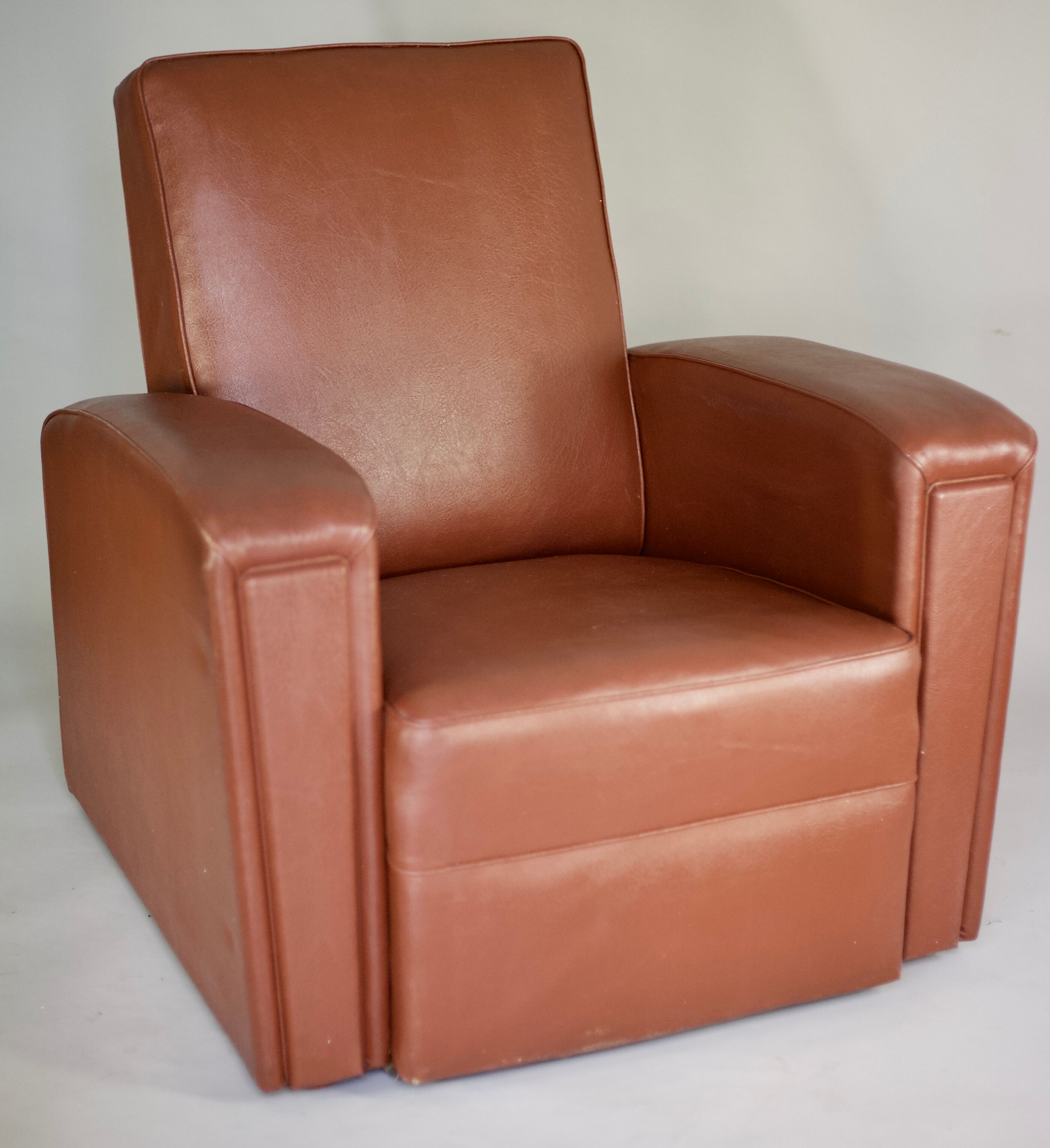 Armchair edited by Airborne, faux leather, France, circa 1950