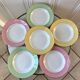 Lot of 6 hollow plates Saint-Amand 60s pastel