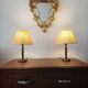 Paire de lampes vintage en bois tourné
