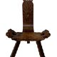 Vintage Spanish chair stool brutalist design