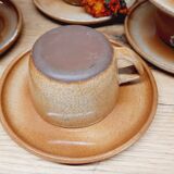 Set 6 cup glazed sandstone