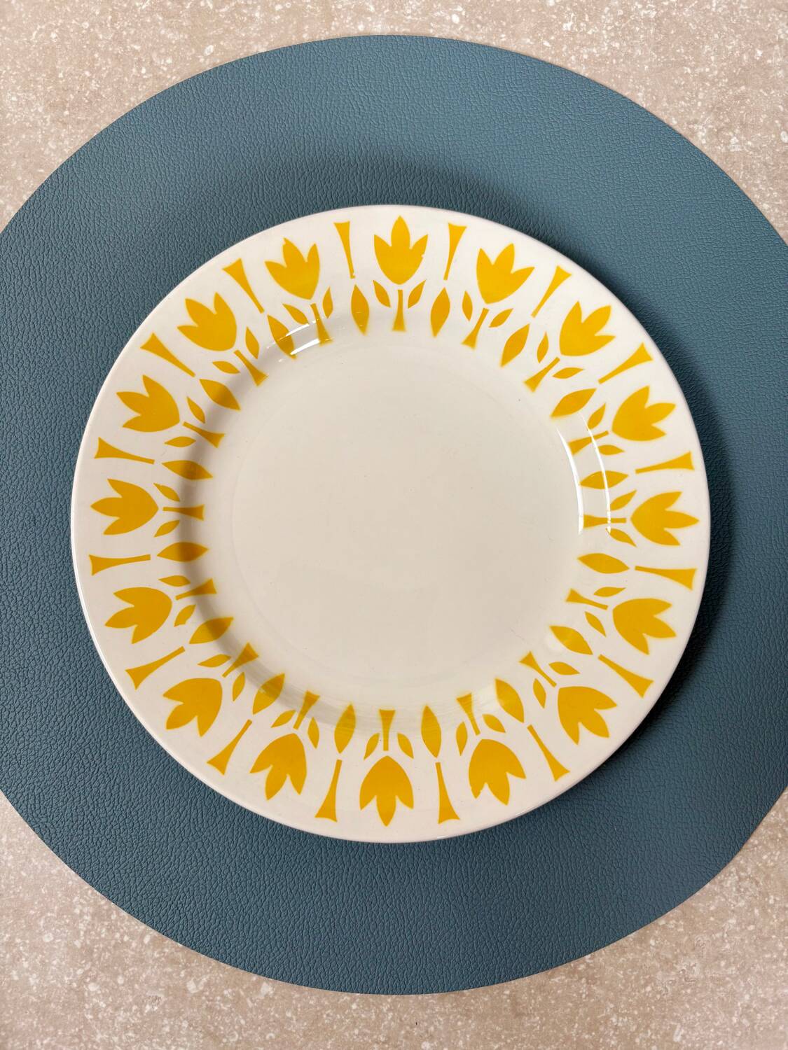Set of 6 flat plates Lys - Digoin Sarreguemines
