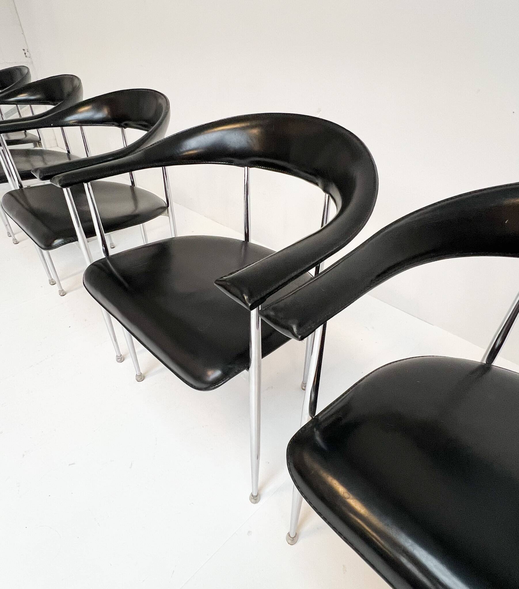 Ensemble de 6 chaises P40 de Giancarlo Vegni pour Fasem, années 1980