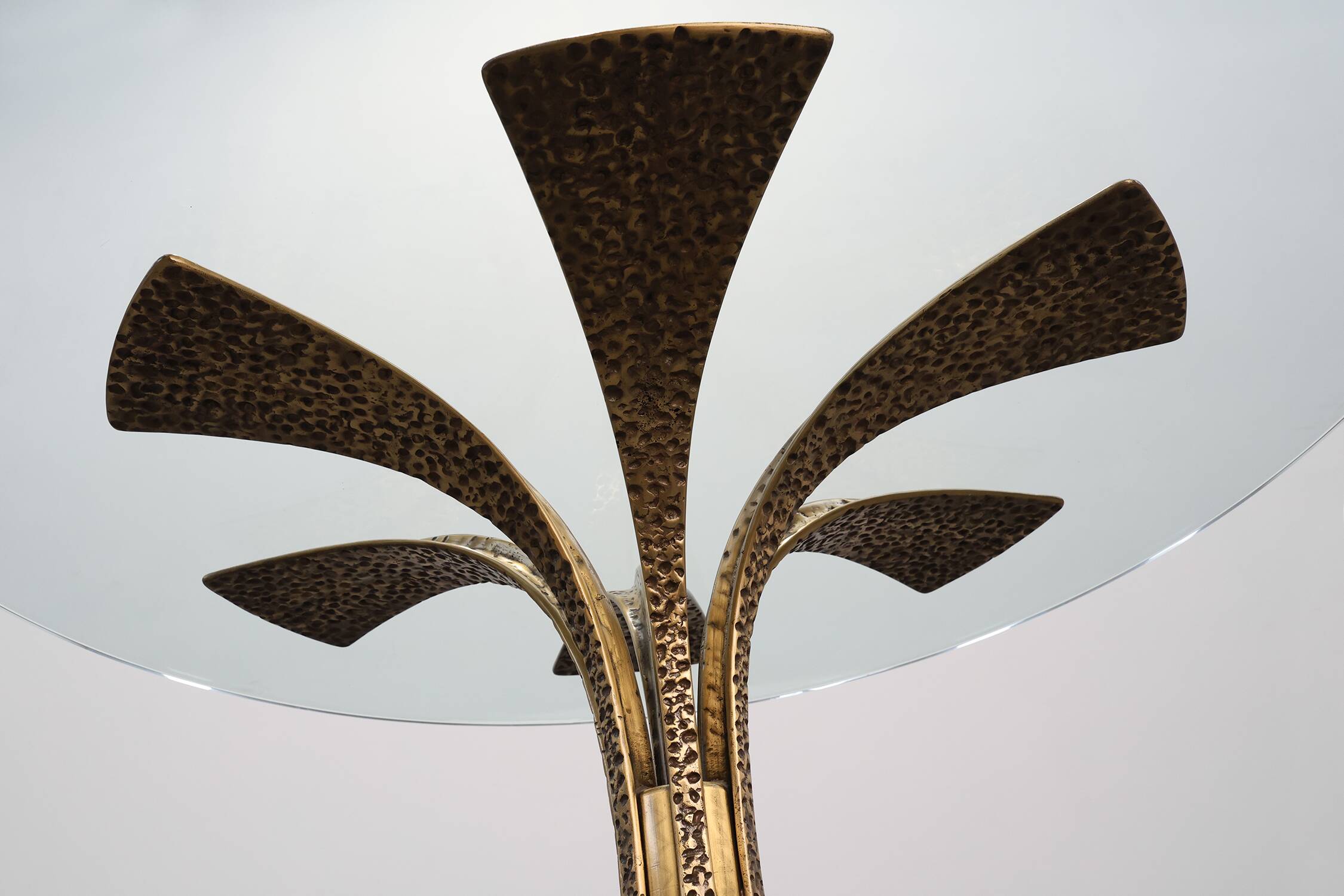 Hammered Bronze Table by Luciano Frigerio for Frigerio di Desio, Italy ca.