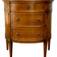 Commode demi-lune 3 tiroirs en merisier style Louis XVI