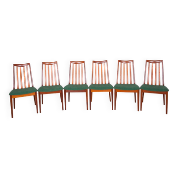 Fabric and Teak Dining Chairs by Leslie Dandy for G-Plan, 1960s, Set of 6