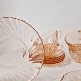 Set of 6 "Rosaline" coffee cups '70s - Arcoroc France vintage