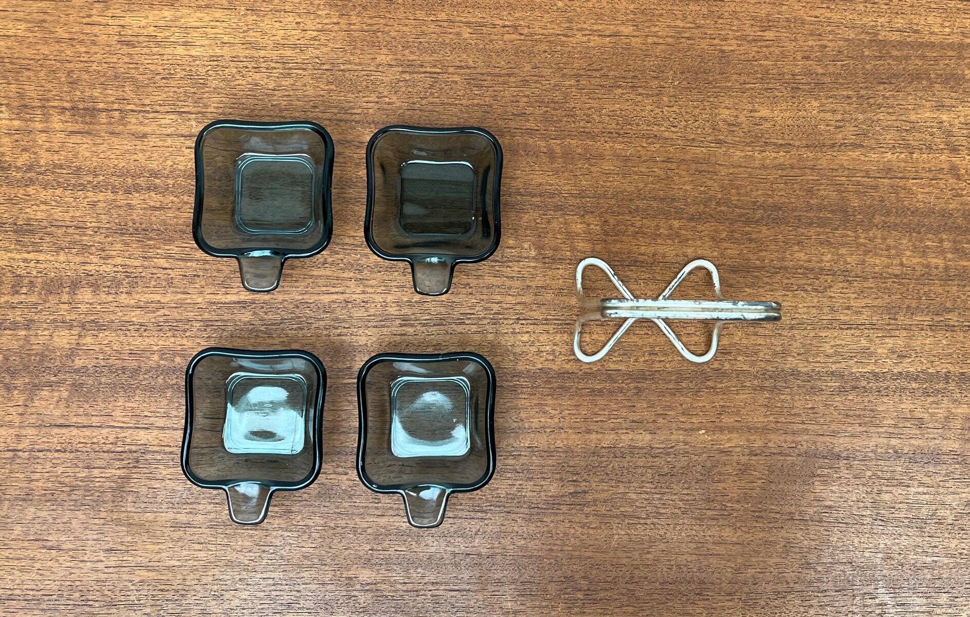 Stackable German ashtrays from the mid-century by Wilhelm Wagenfeld for WMF, 1960s, set of 5.