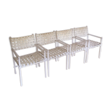 Lot of 4 white Italian-designed chairs by GABER