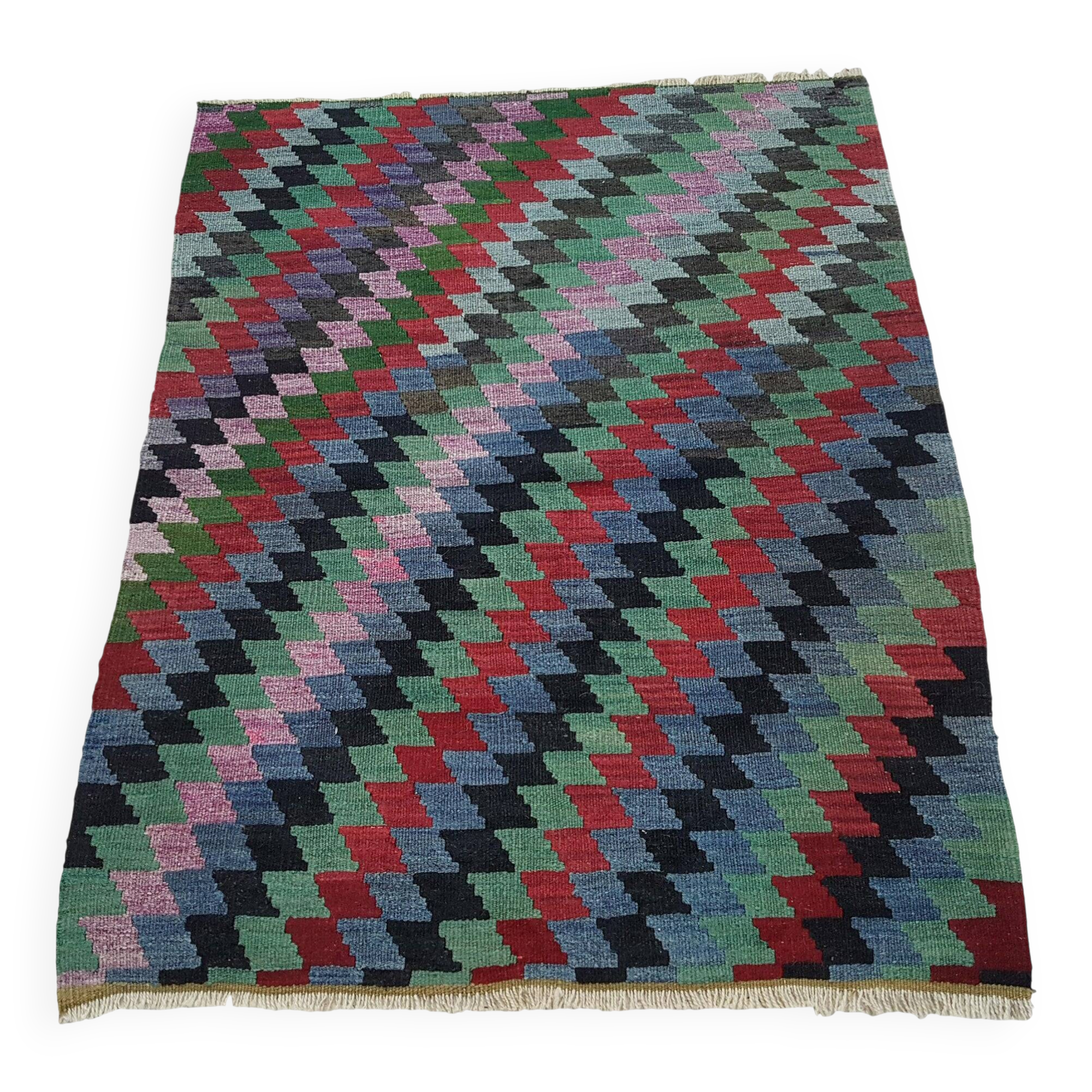 Vintage Turkish kilim, handwoven, 86x108 cm.