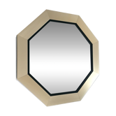 Octagonal satin gold stainless steel mirror 1970