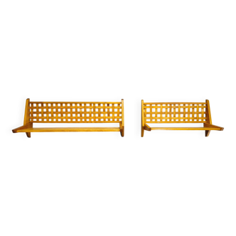 Pair of Mid-Century Folding Wall Shelves by ULUV, Czechoslovakia 1960s