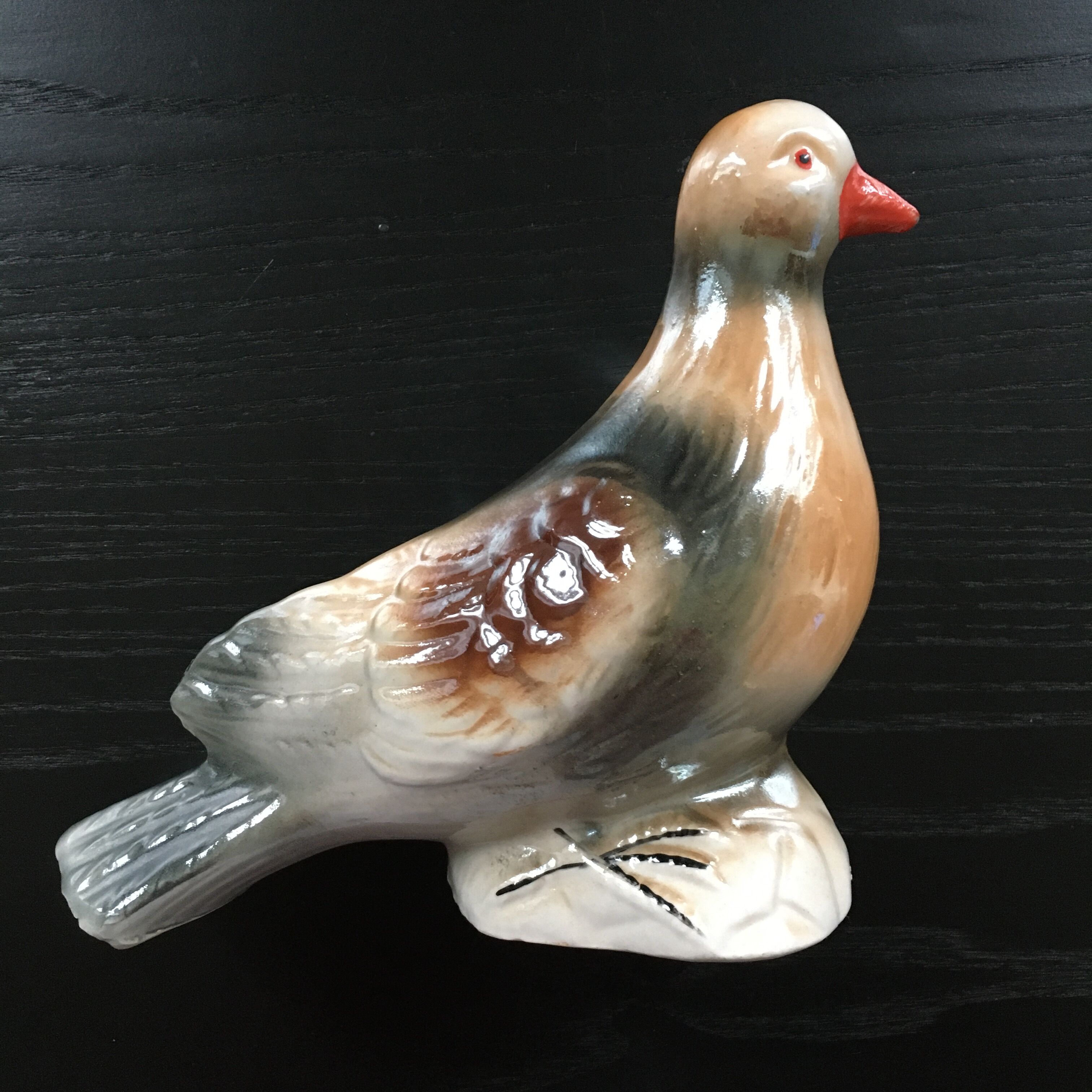 Oiseau céramique irisée