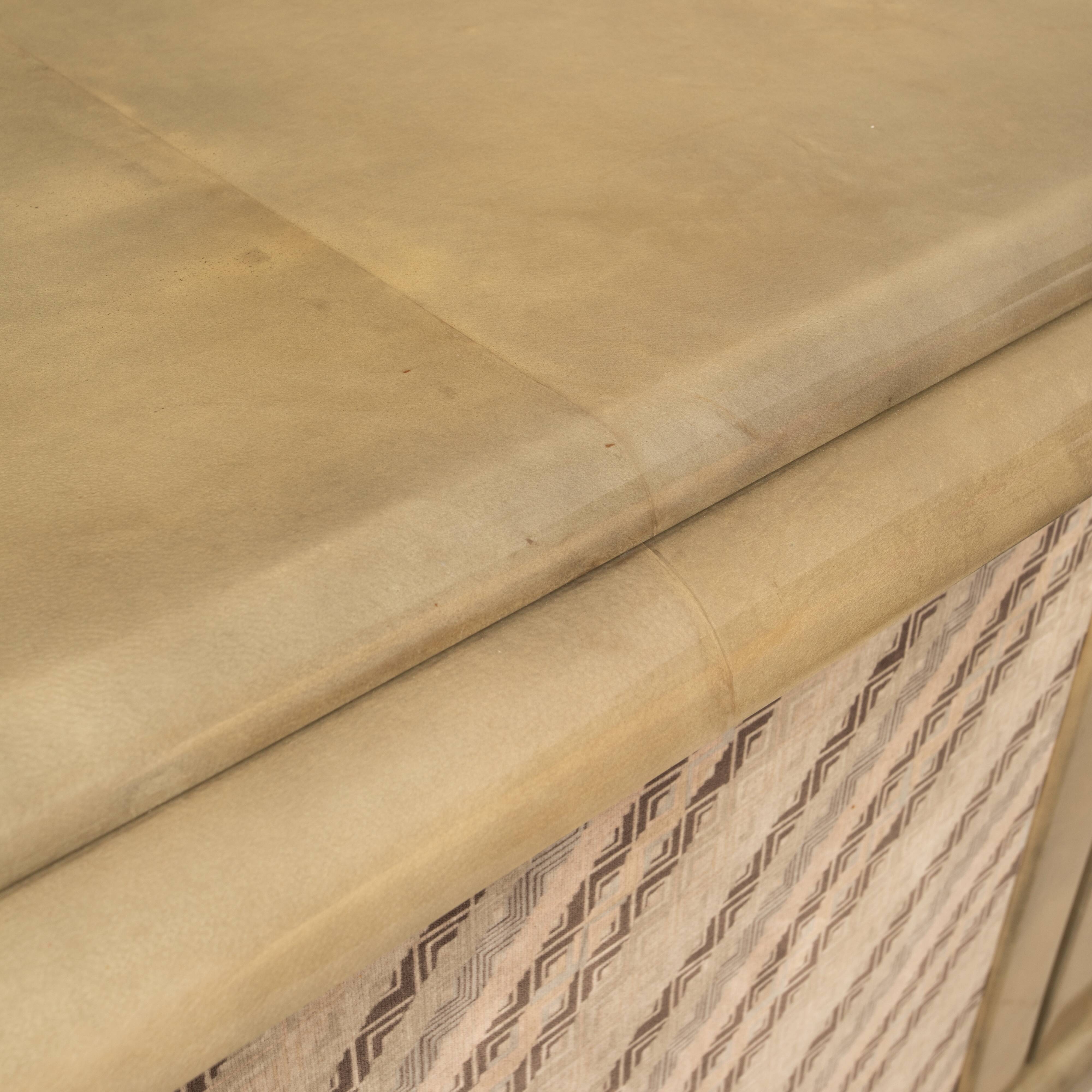 Sideboard in parchment and Missoni fabric by Angelo Mazzola for Salpol, 1980