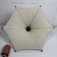 Teak and linen umbrella pendant hanging lamp by Domus, 1970s