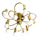 Honsel Leuchten ceiling light with 10 brass lights, Mid Century, 1970s.